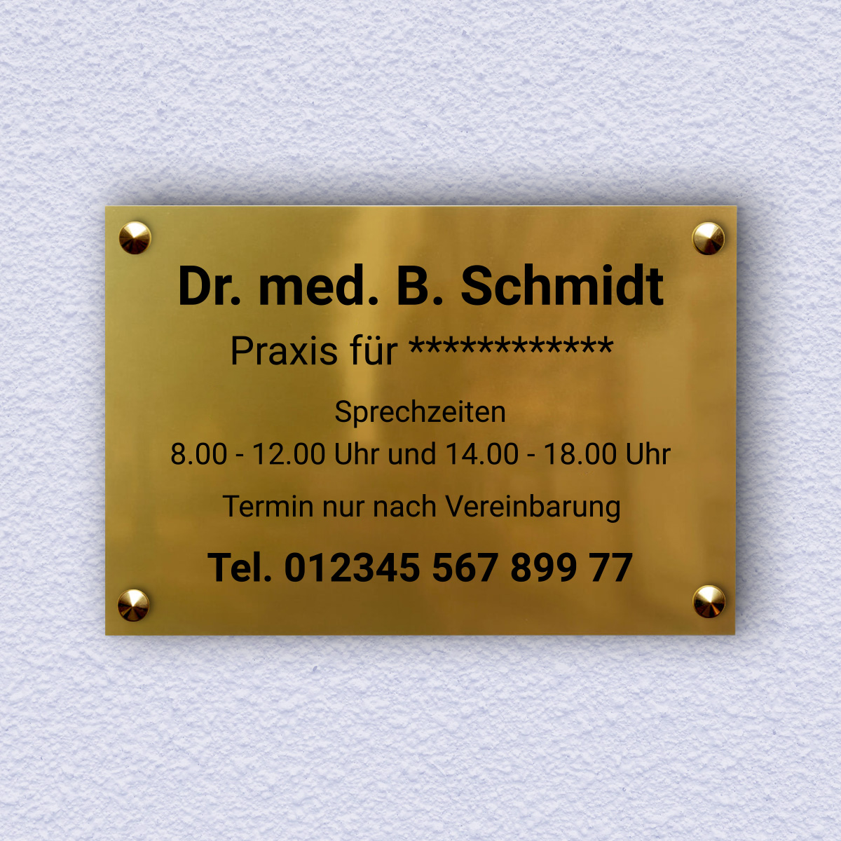 Graviertes Berufsschild aus Messing